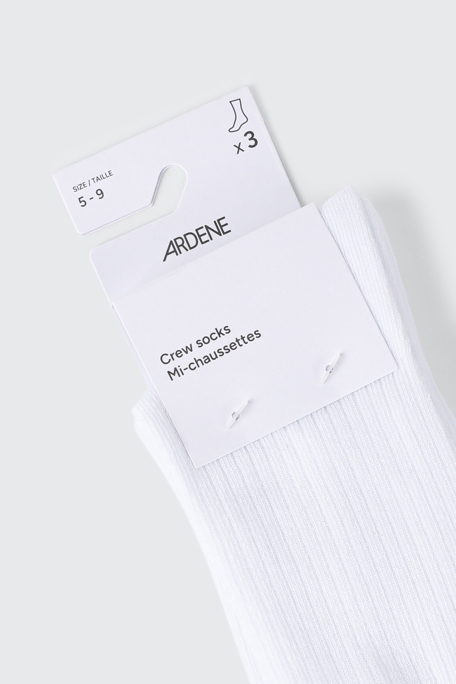 3-Pack Ruffled Cuff Crew Socks