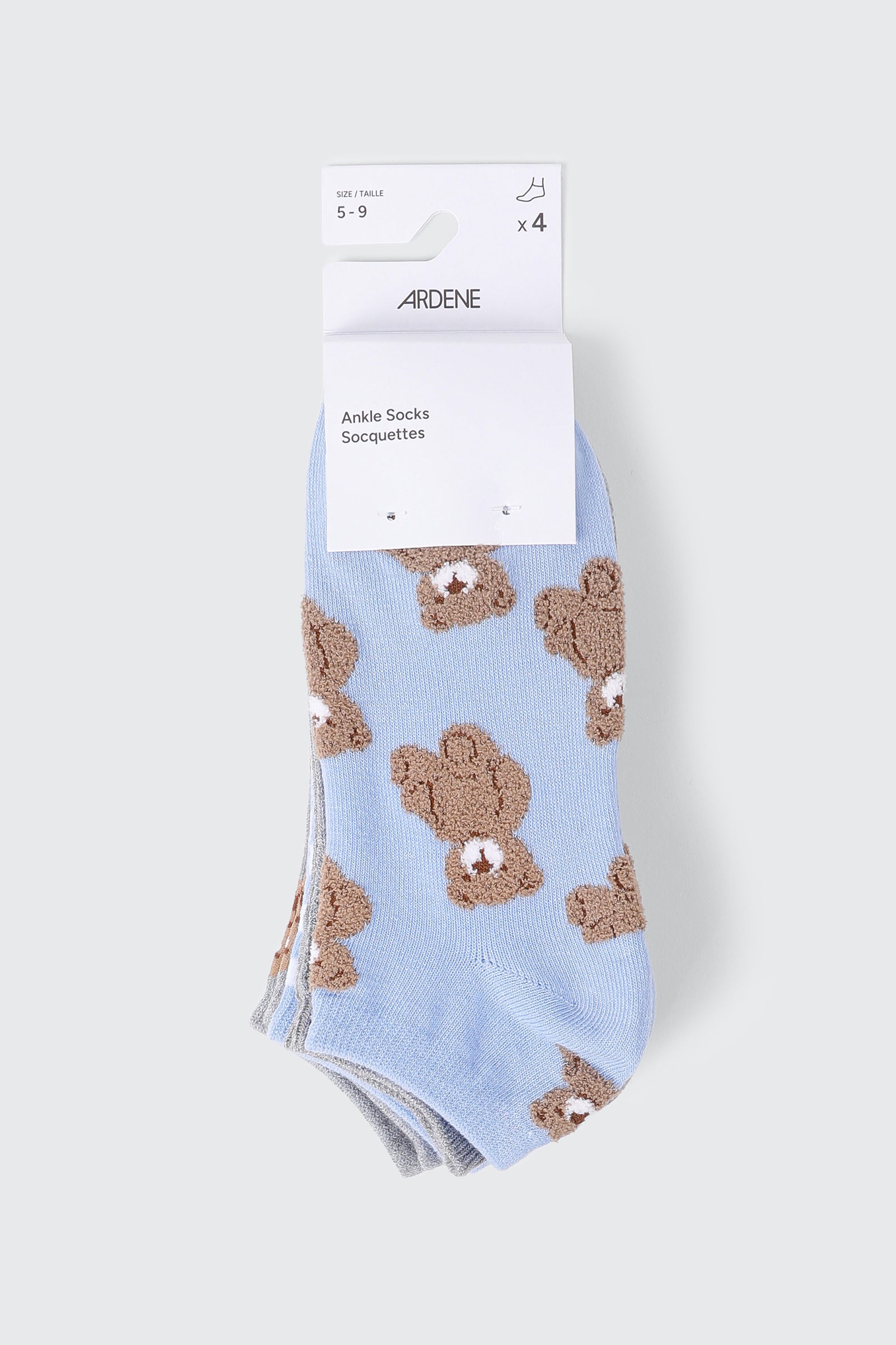 4-Pack Bear Ankle Socks