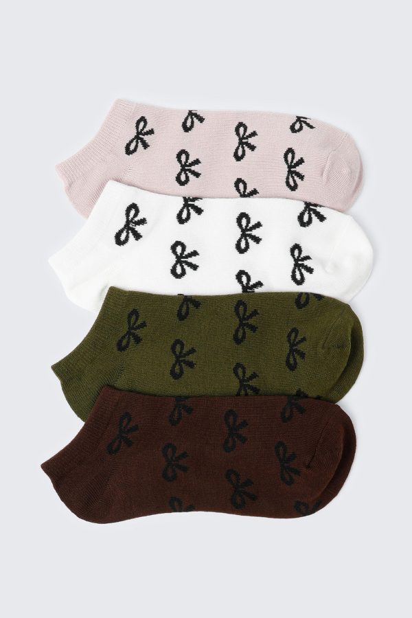 4-Pack Bow Ankle Socks