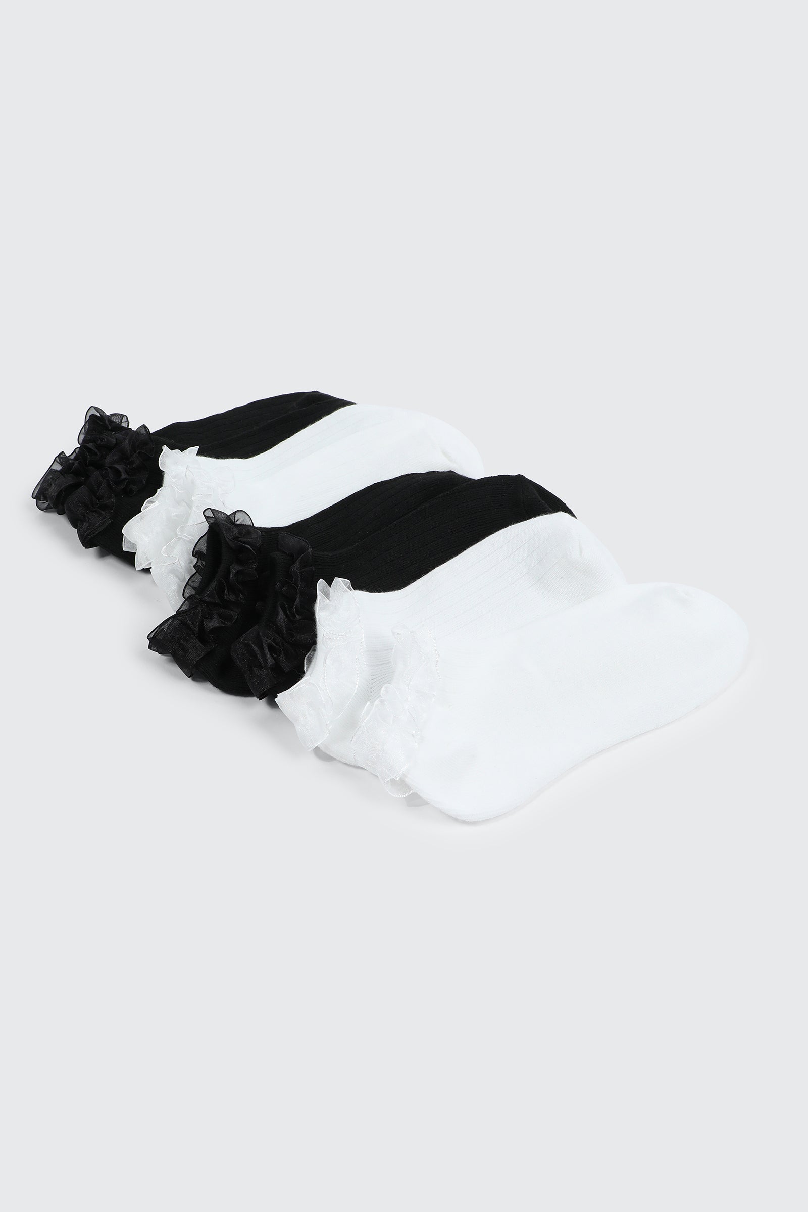 4-Pack Lace Edge Ankle Socks