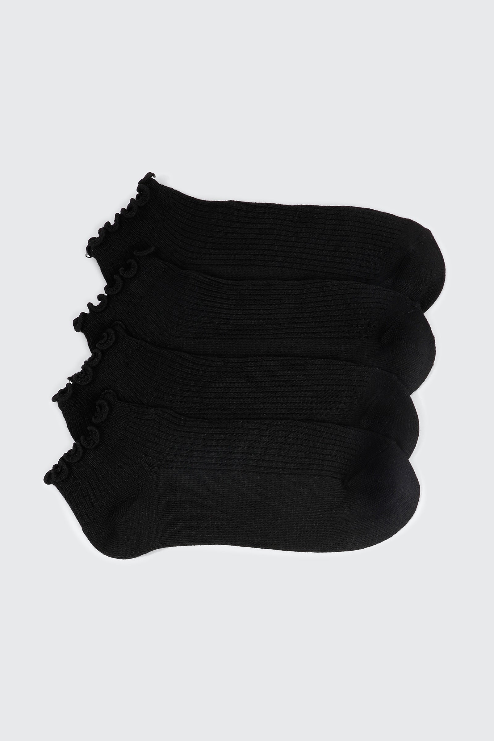 4-Pack Ruffled Edge Ankle Socks
