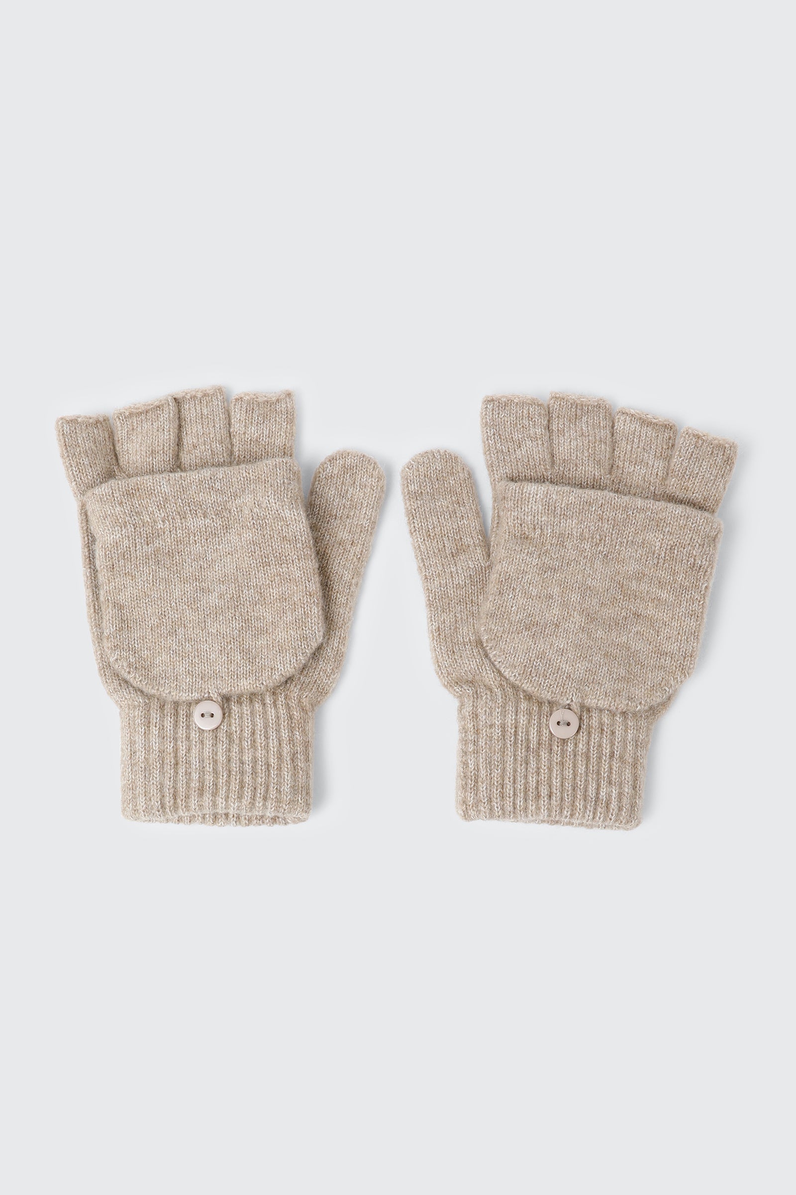 Wool Blend Convertible Fingerless Gloves