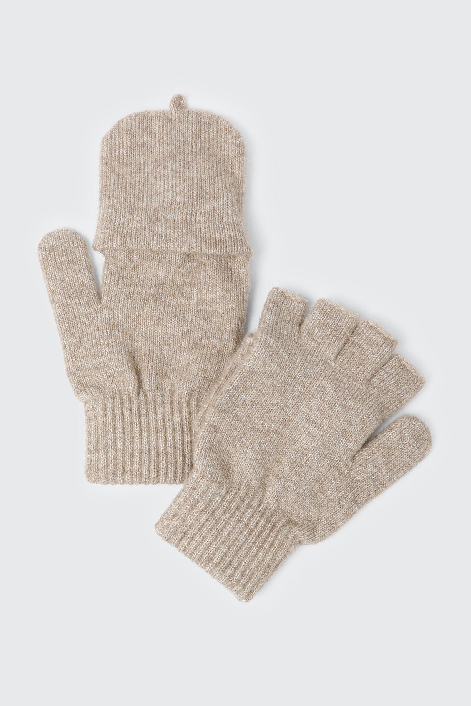 Wool Blend Convertible Fingerless Gloves